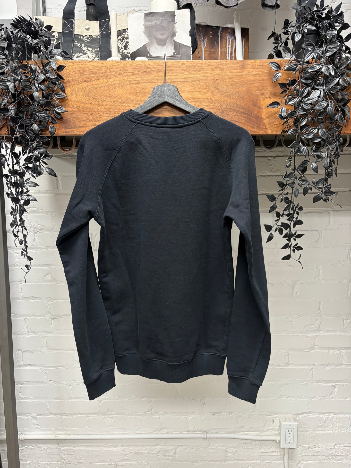 Balmain Black/Blue Crest Logo Cotton Sweatshirt