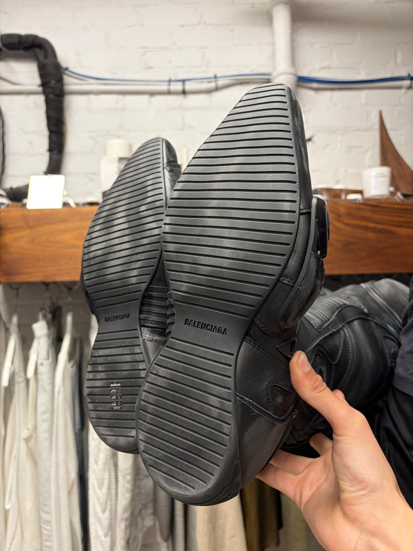 AW2023 Balenciaga ‘OTK’ Over the Knee Leather Biker Boots