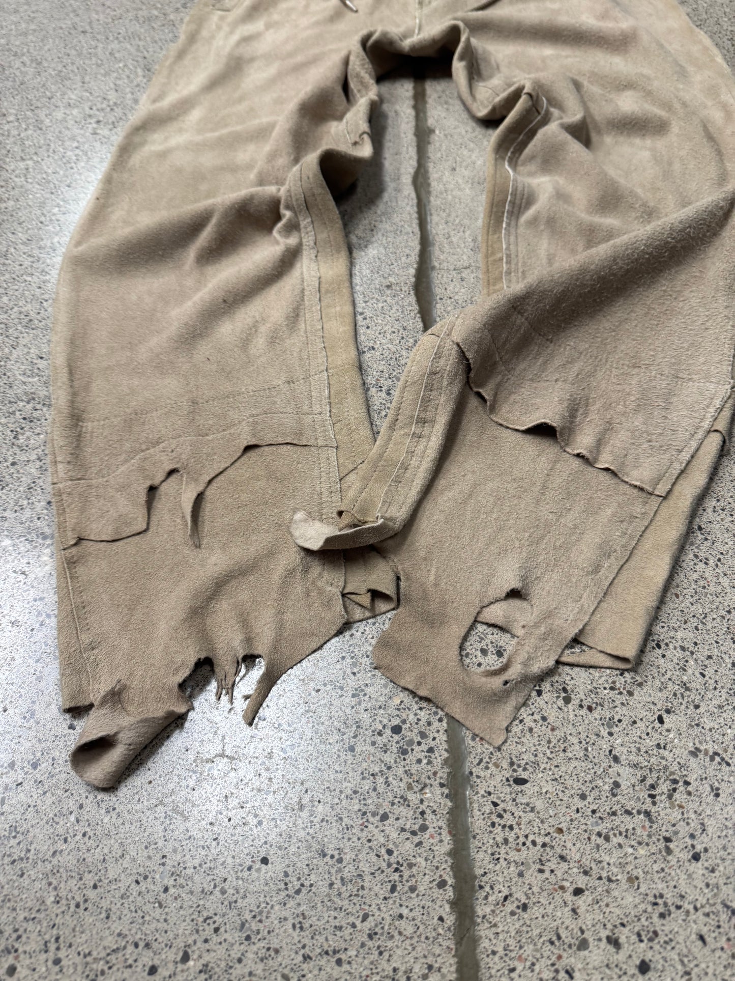 Takahiro Miyashita the Soloist Raw Deerskin Hide Leather Joggers