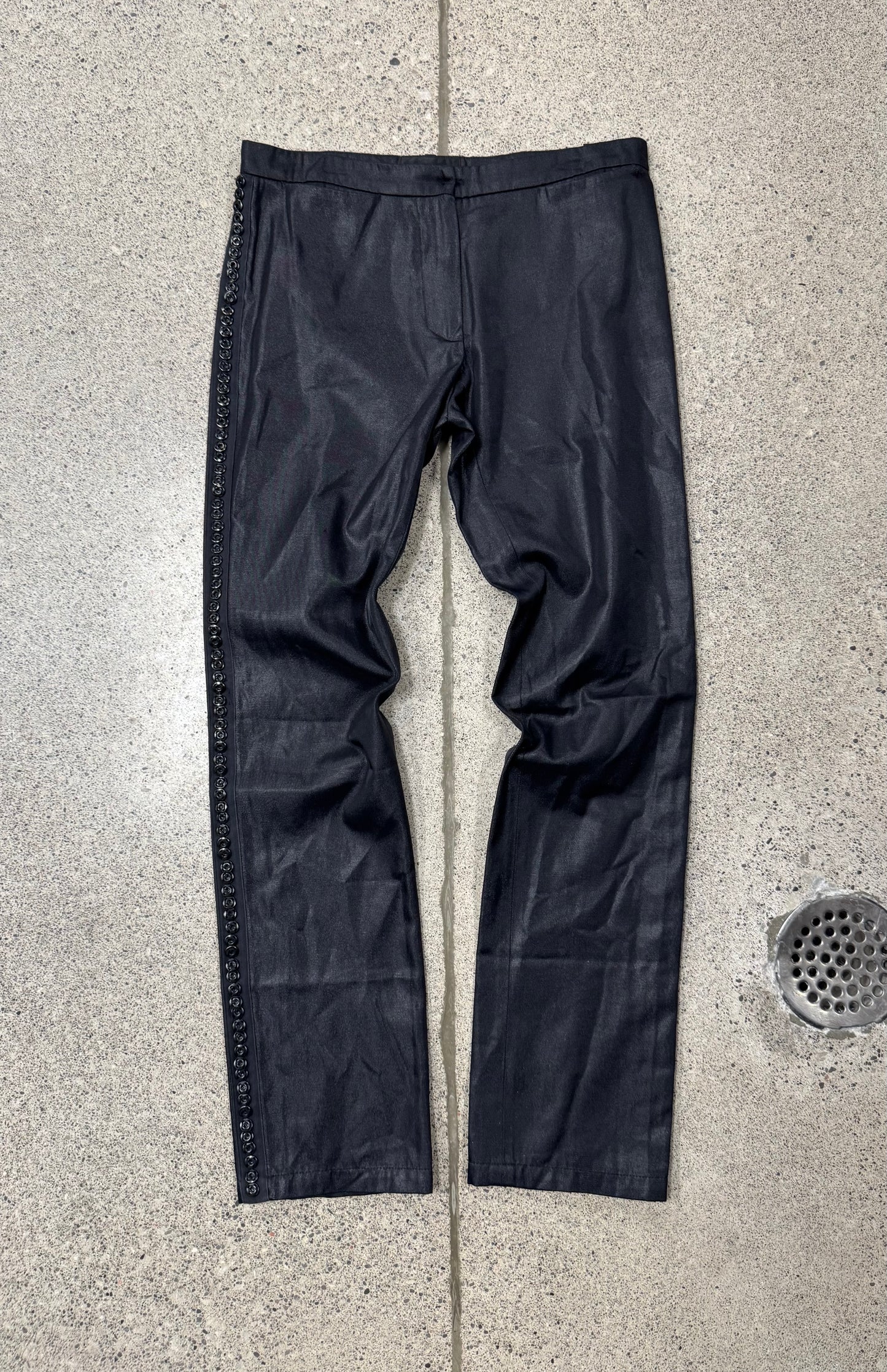 Ann Demeulemeester ‘Button Stripe’ Straight Cut Trousers
