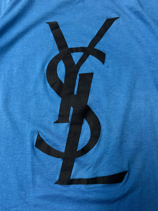 Yves Saint Laurent ‘YSL’ Logo Blue T-Shirt