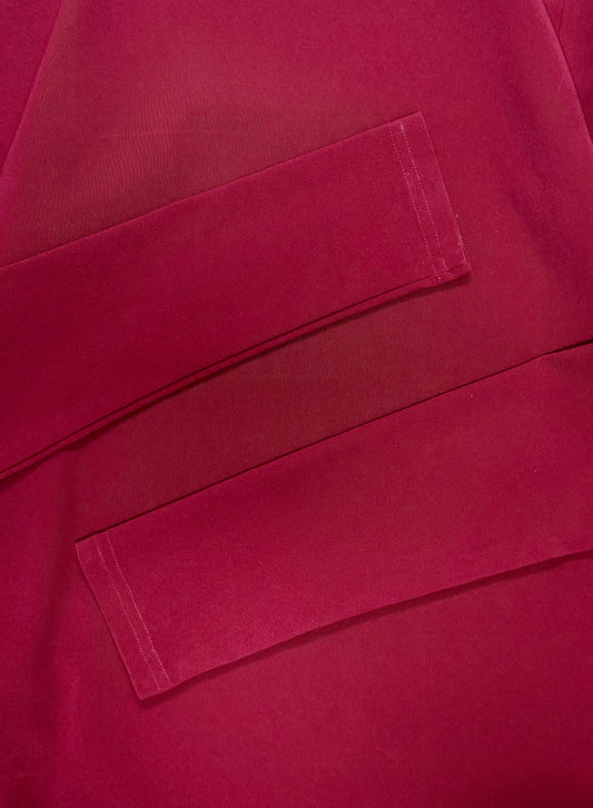 Namacheko Deep Red Mock Neck Long Sleeve Shirt