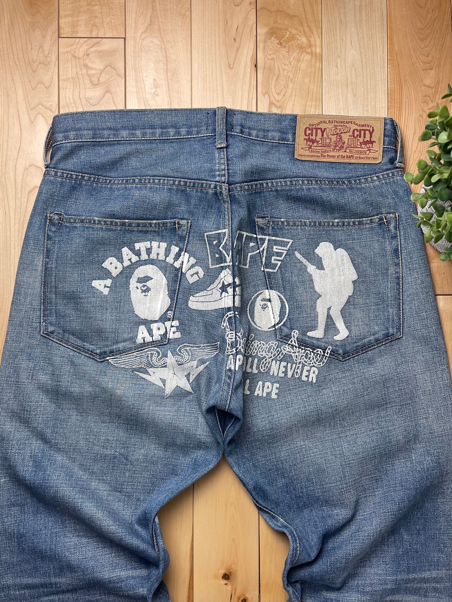 Bape Hand Painted Back Logo Denim