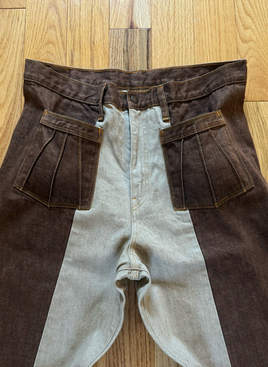 Spring Summer 2024 Kapital ‘Gypsy Flare’ Two Tone Denim