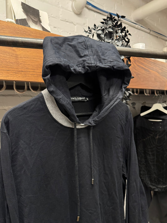 Dolce & Gabbana ‘Double Layered’ Black/Grey Cotton Hoodie