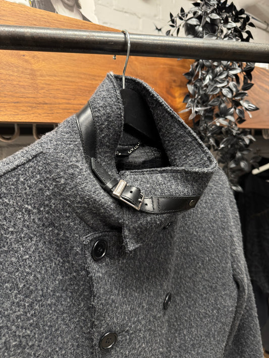 Vintage 90s Dirk Bikkembergs Grey Wool Double Breasted Coat