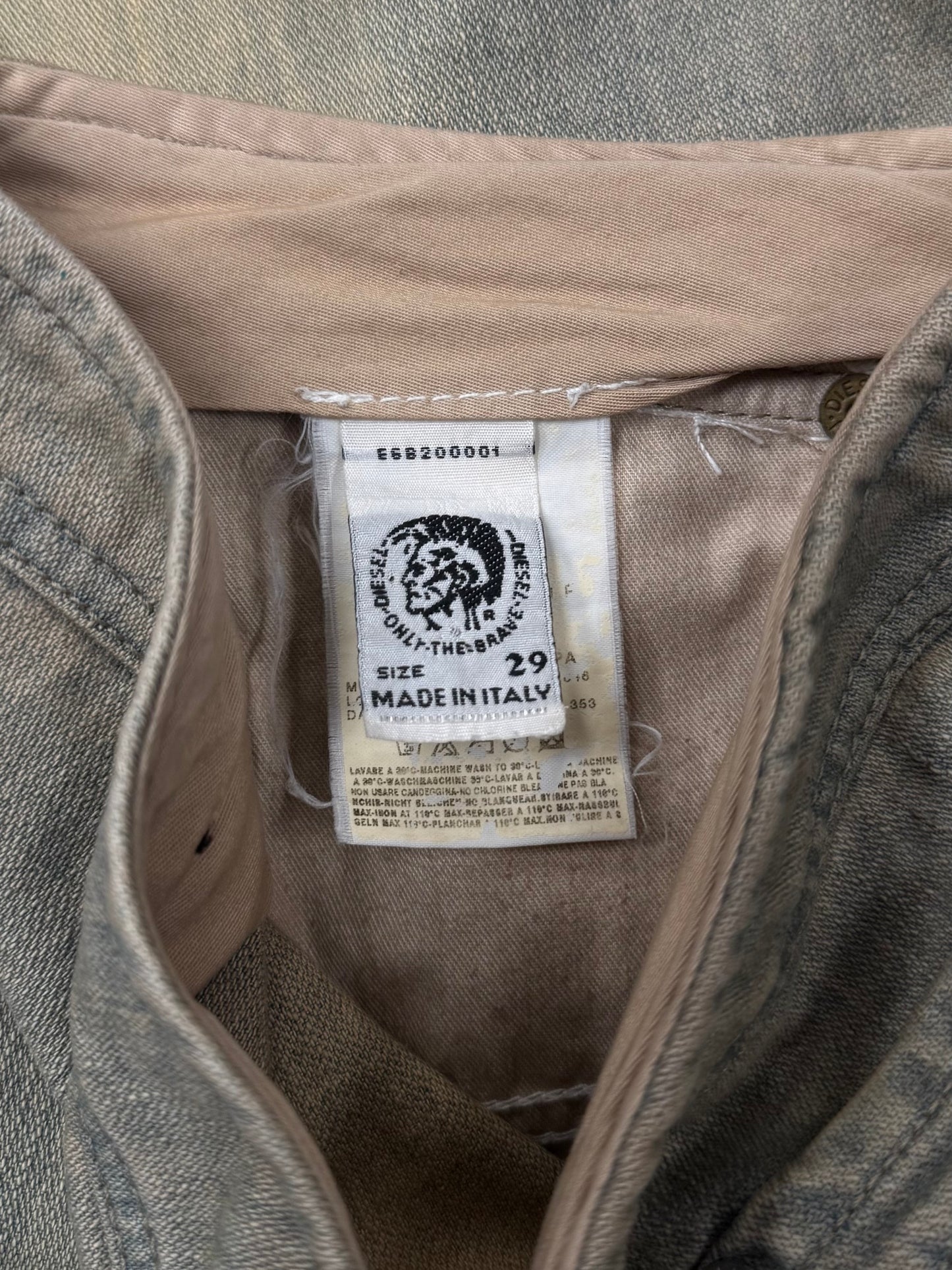 2000s Diesel Low Rise Dirt Wash Brown Flared Denim