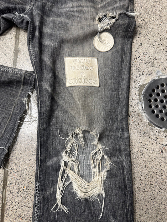 AW2004 Number (N)ine ‘Give Peace a Chance’ Patchwork Denim