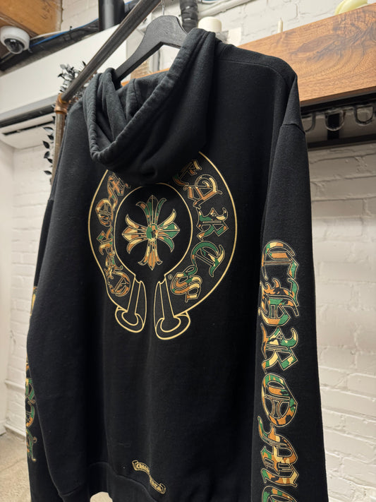 Chrome Hearts Black/Camo Horseshoe Logo Pullover Hoodie