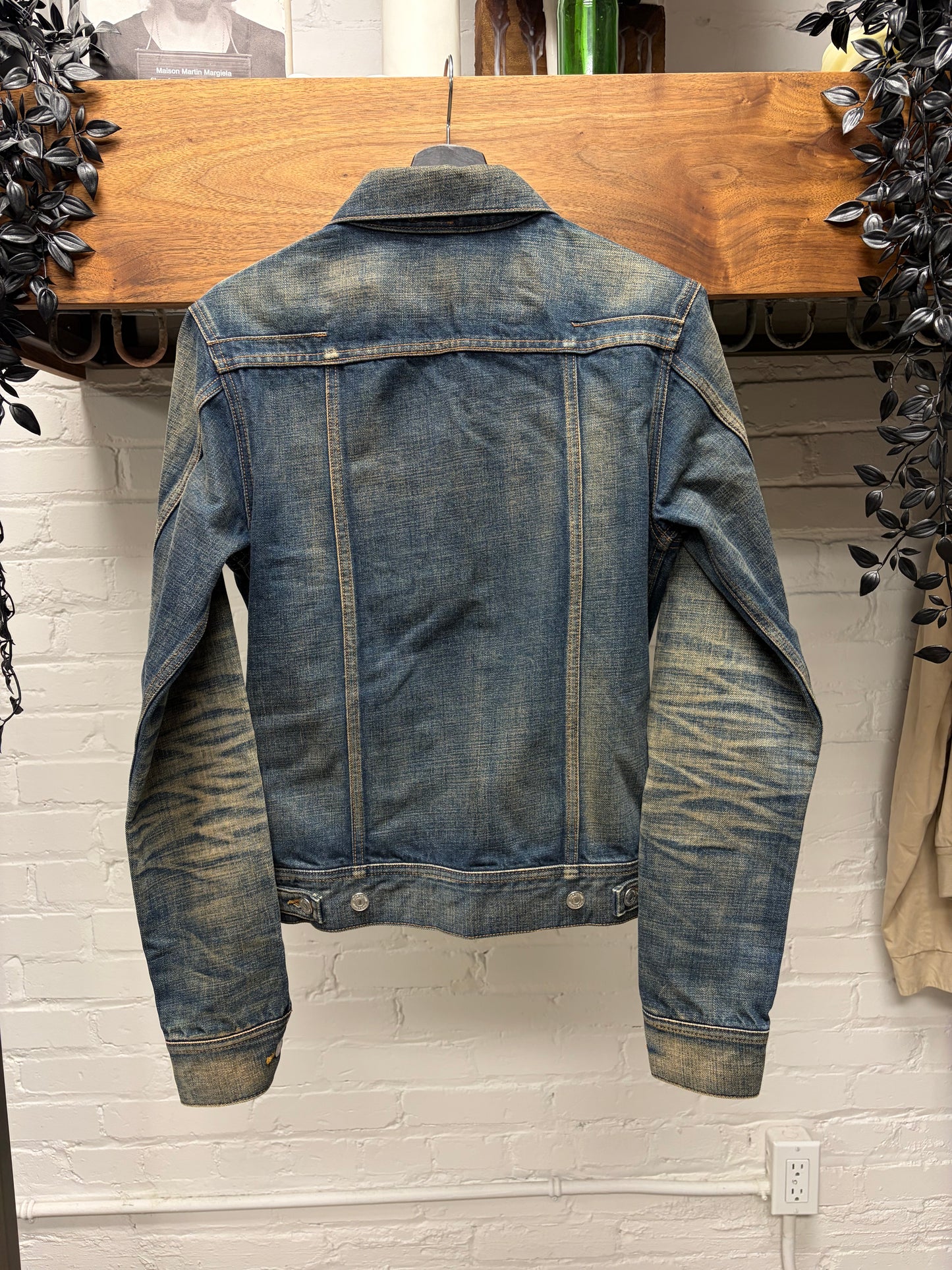 Dior Homme Dirt Washed Blue Slim Cut Denim Jacket