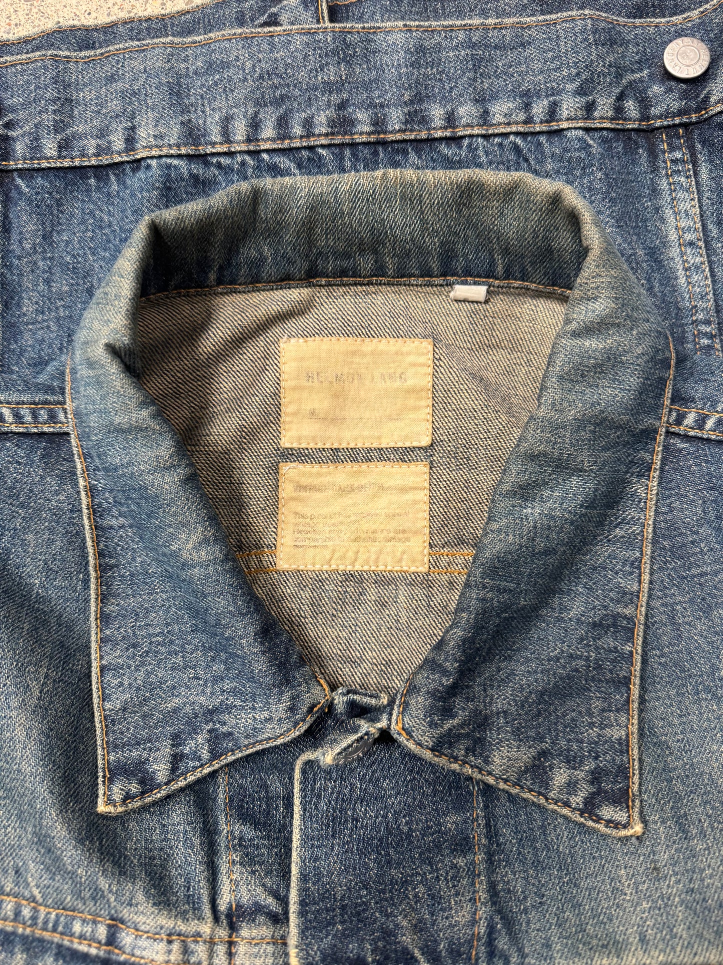 OG Helmut Lang ‘Vintage Dark Denim’ Washed Blue Trucker Jacket