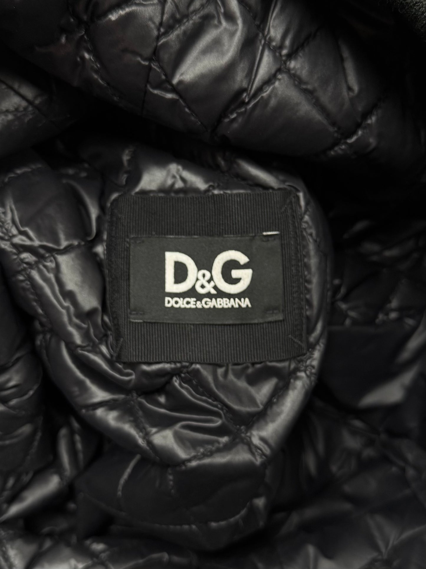 2000s Dolce & Gabbana Down-Filled Black Cargo Jacket