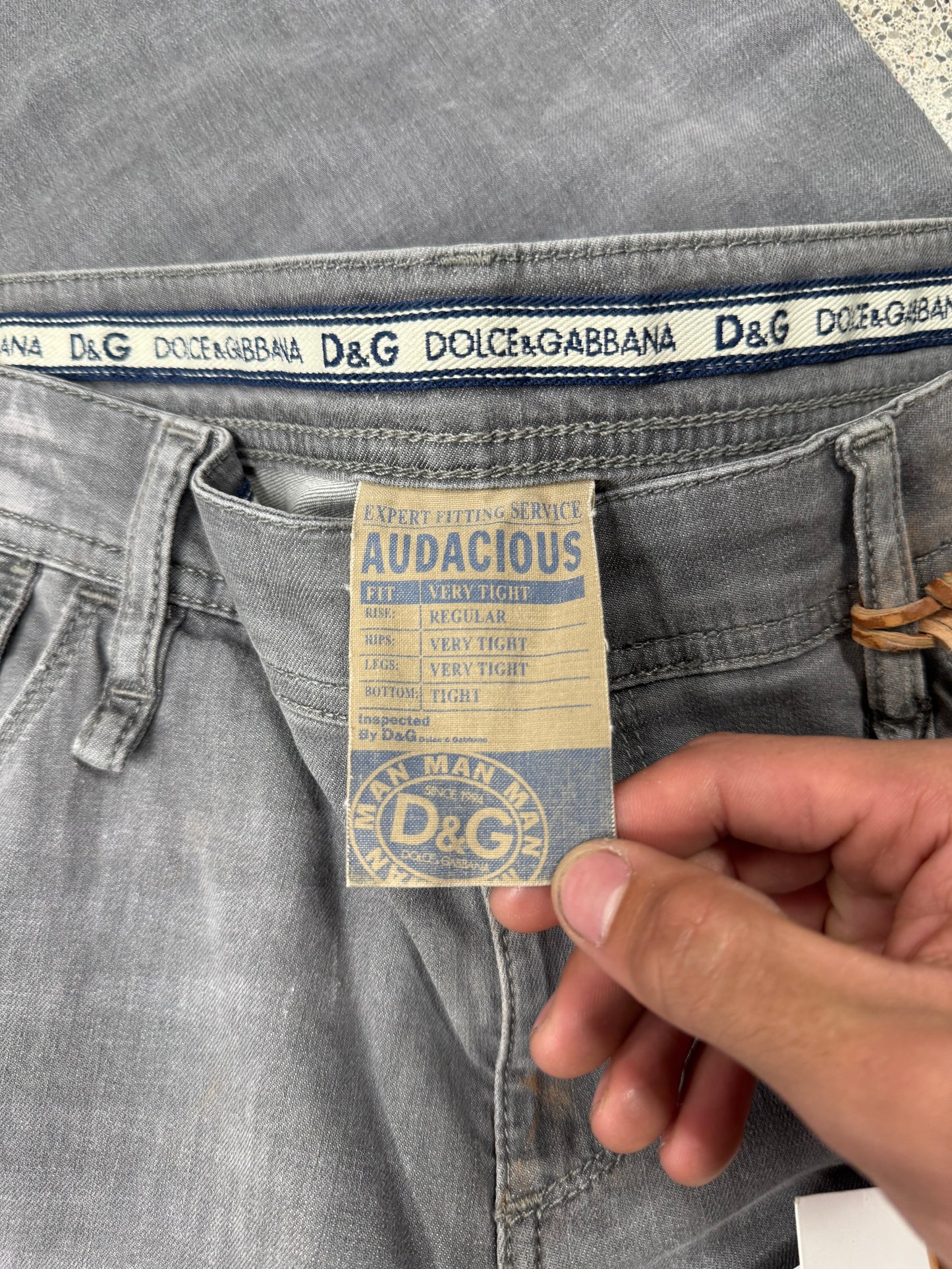 2000s Dolce & Gabbana Washed Grey Skinny Denim