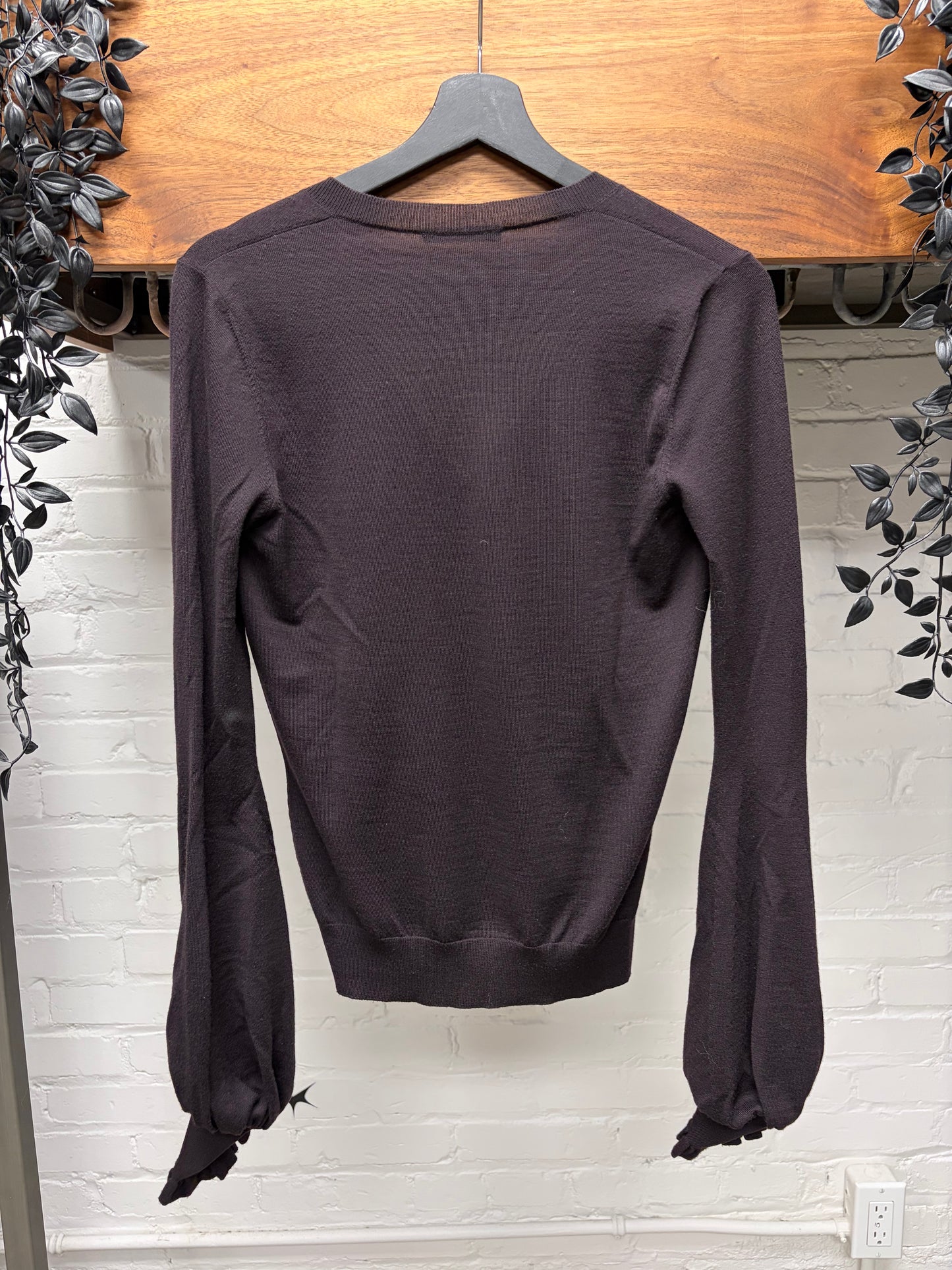 Alexander McQueen ‘Lee Alexander Era’ Flared Sleeve Low Cut Knit Top
