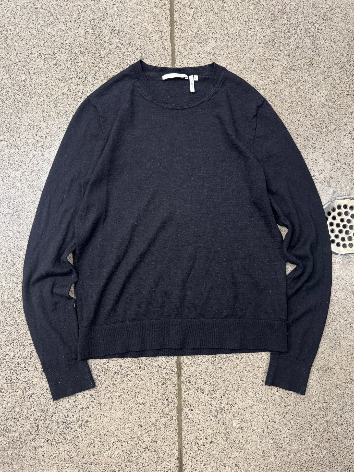 Helmut Lang Black Wool Logo Sweater