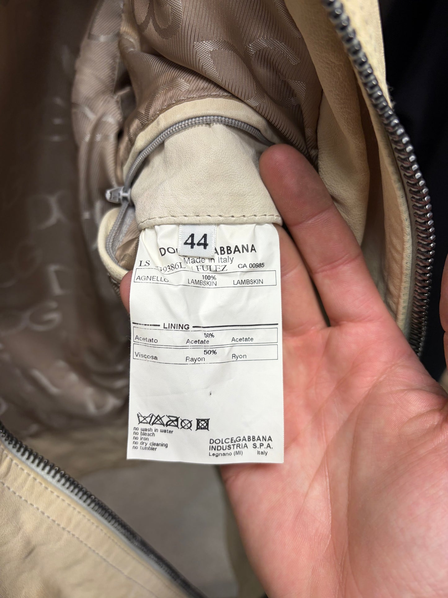 2000s Dolce & Gabbana Mainline Cream White Western Leather Jacket