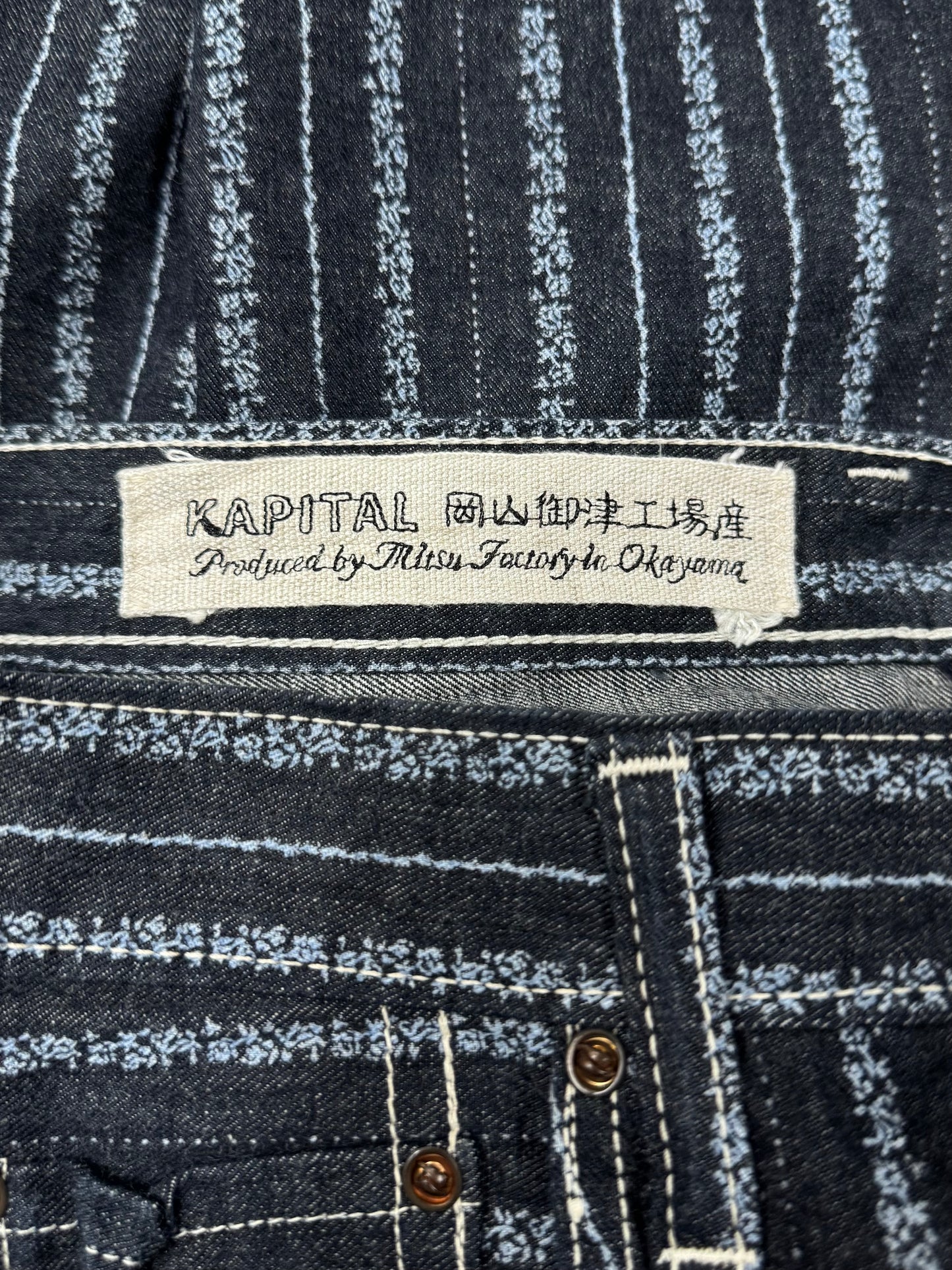 Kapital ‘Cisco’ Striped Blue Denim