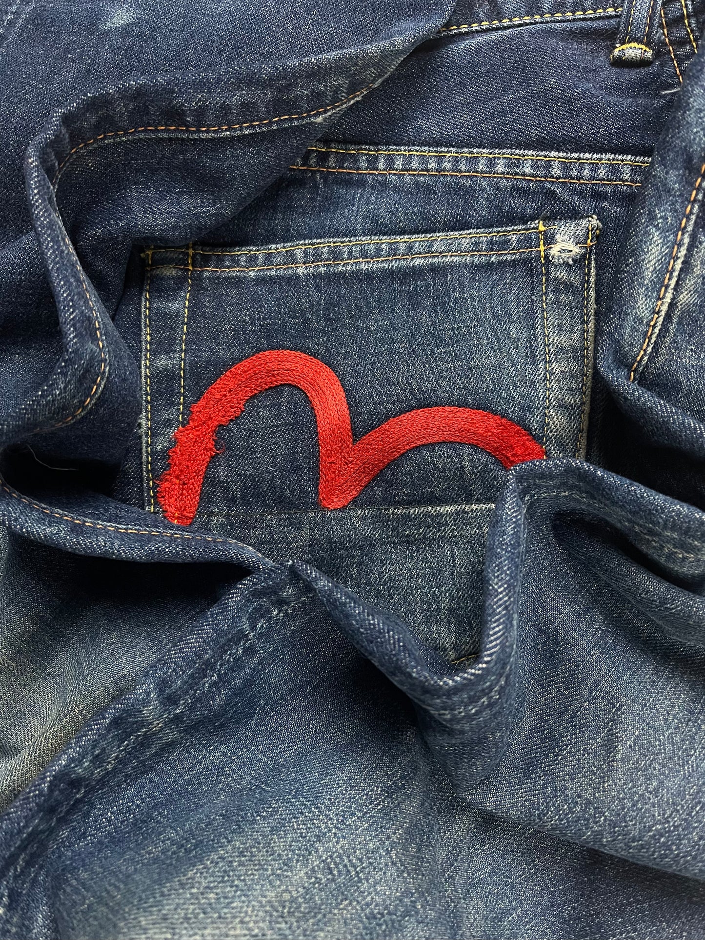 Evisu N02 Embroidered Gull Logo Denim