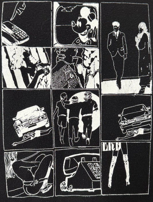 Enfants Riche Deprimes ‘Comic Strip’ Cropped Black T-Shirt