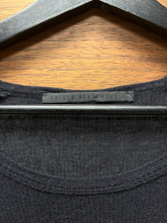 Haider Ackermann Ribbed Wool Long Sleeve Layering Top