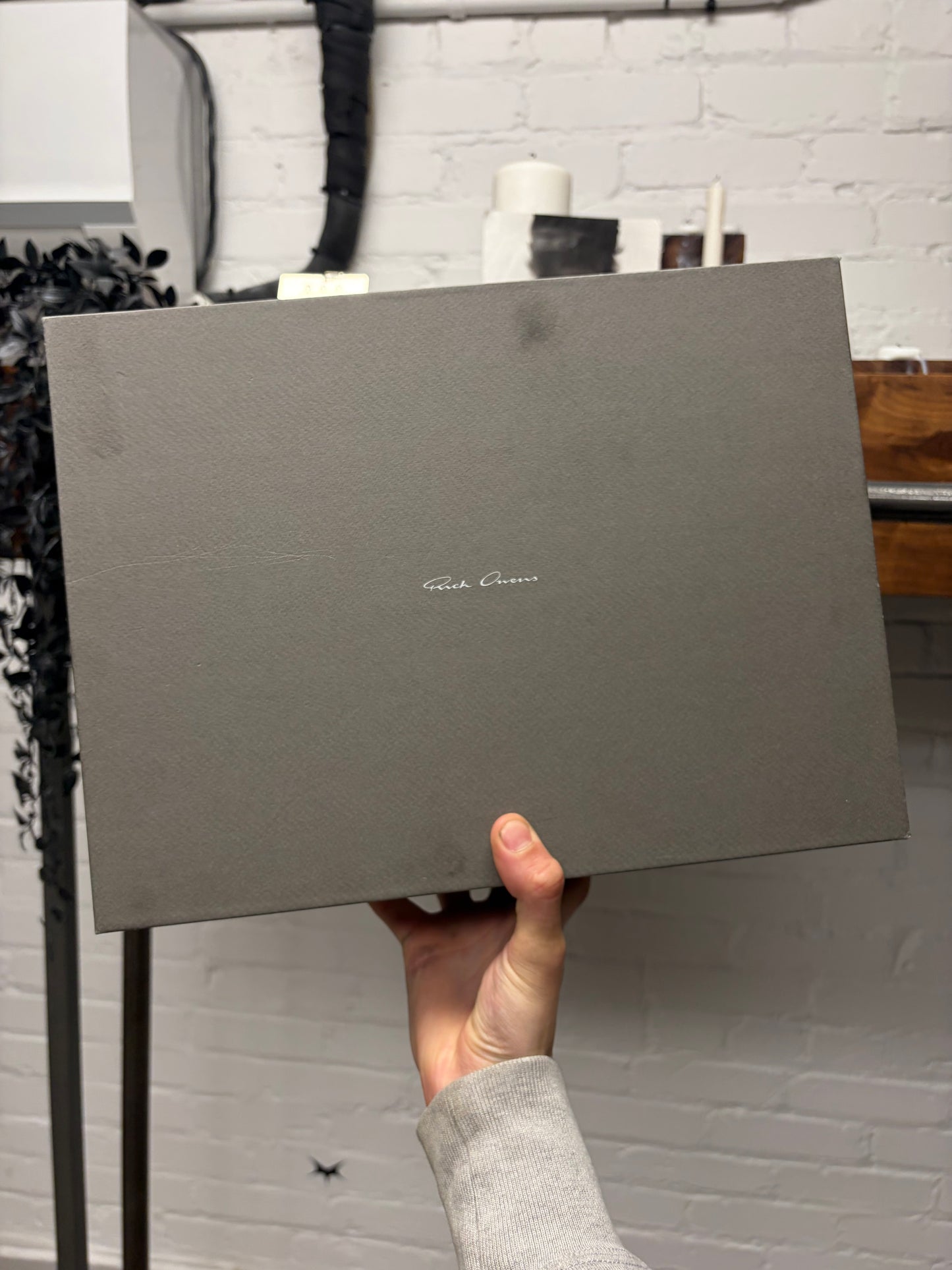 Rick Owens Black/Milk Leather ‘Ramones’ Low Top Sneakers