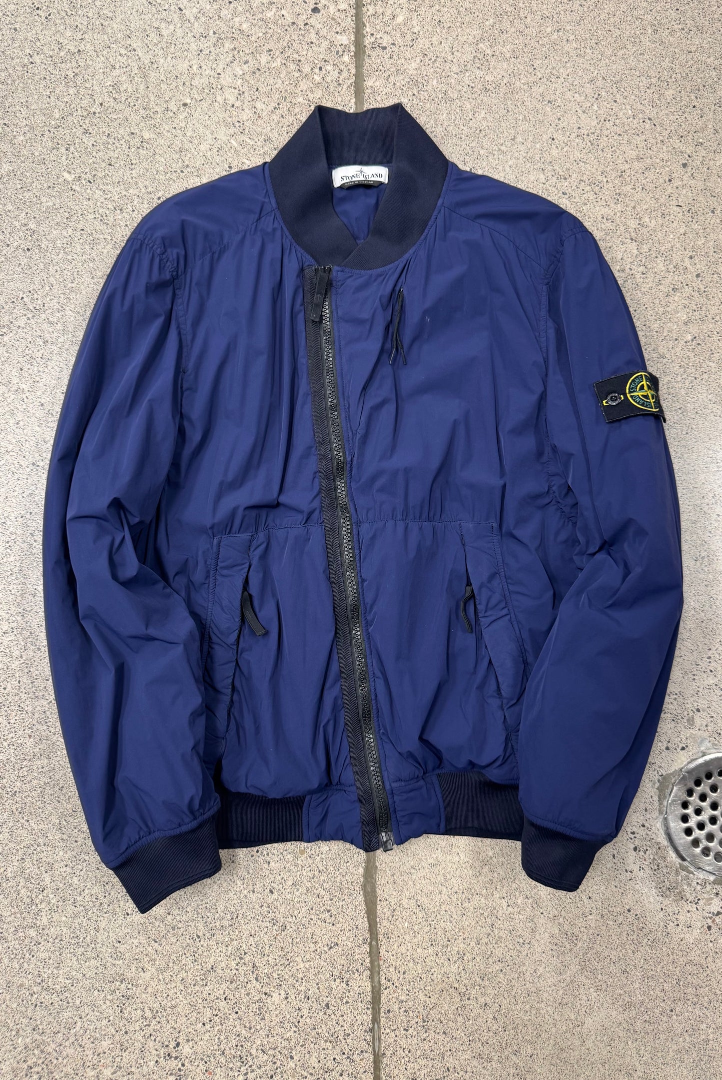 Stone Island Cross-Zip Badge Logo Bomber Jacket