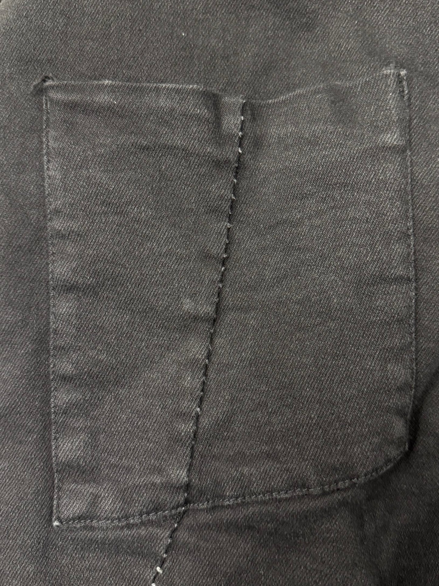 Thom Krom ‘Scar-Stitch’ J-Cut Black Raw Hem Denim
