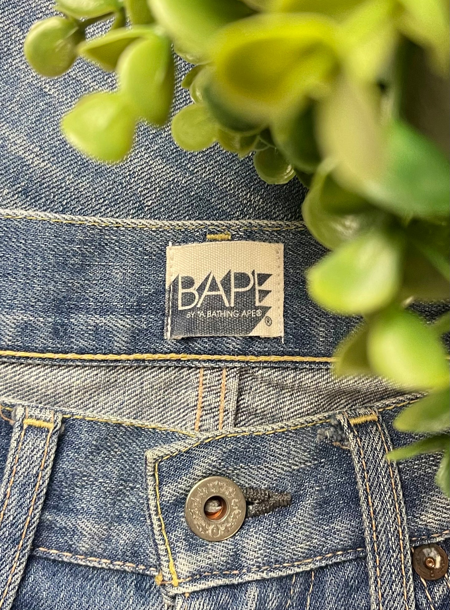Bape Hand Painted Back Logo Denim