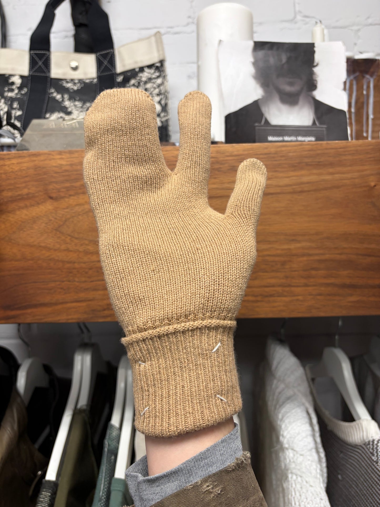 2020 Maison Margiela ‘Tabi’ Split Finger Wool Gloves