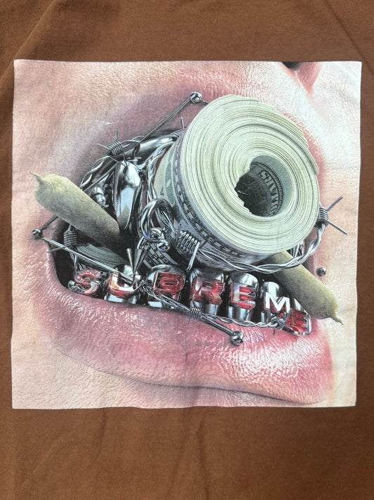 AW2022 Supreme ‘Braces’ Brown Graphic T-Shirt