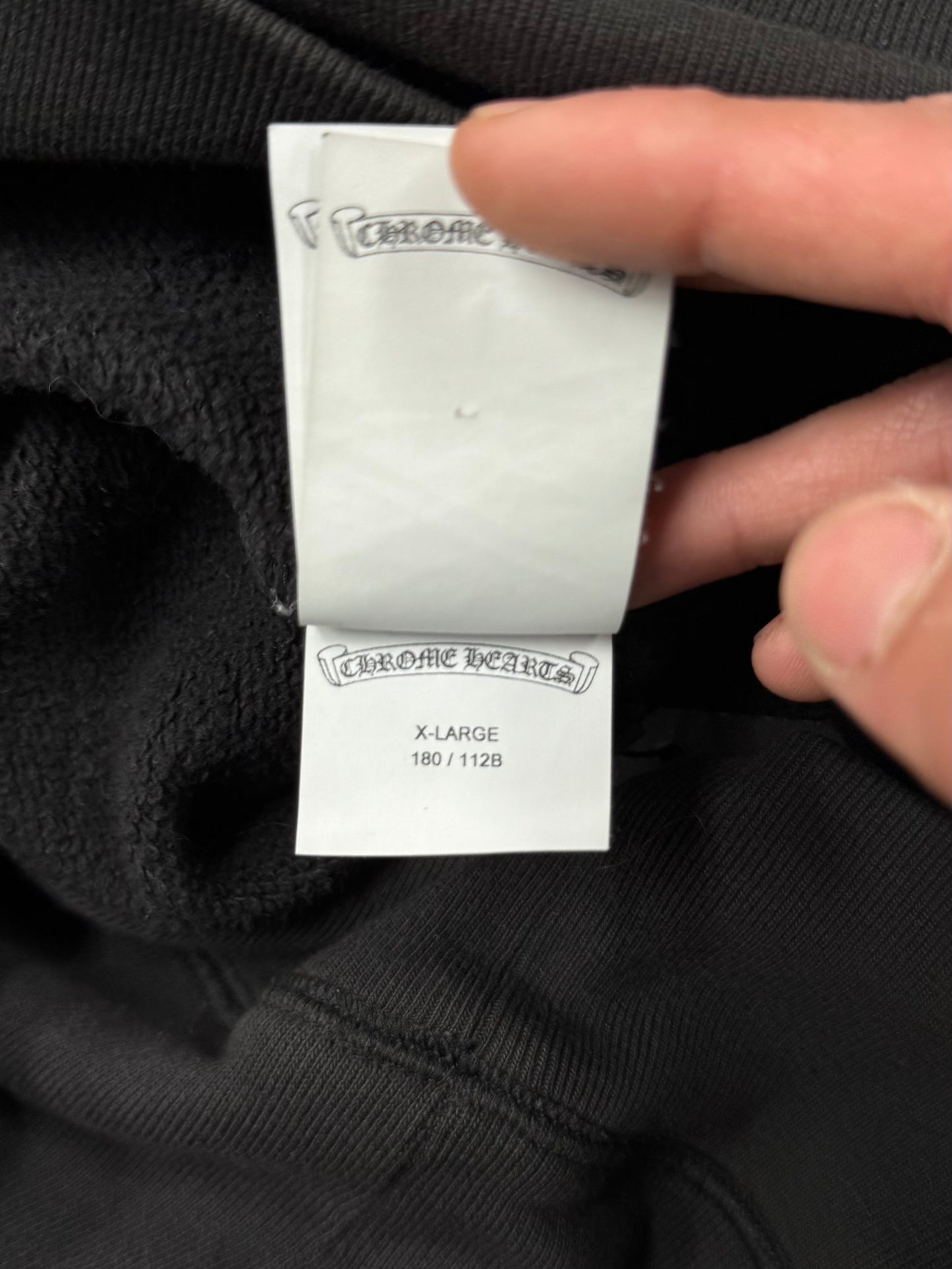 Chrome Hearts ‘Paper Jam’ Leather Cross Patch Hoodie