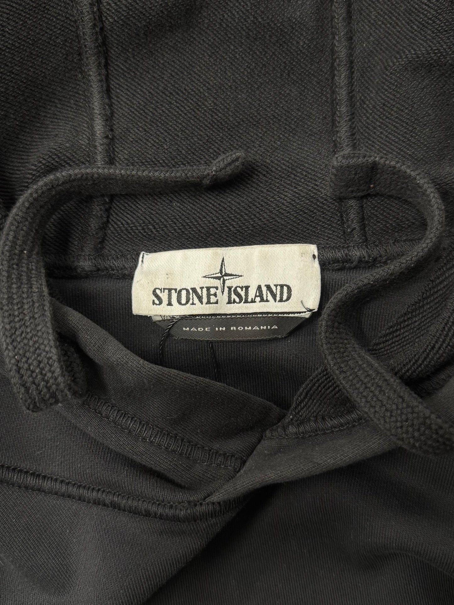 Stone Island Badge Logo Black Pullover Hoodie
