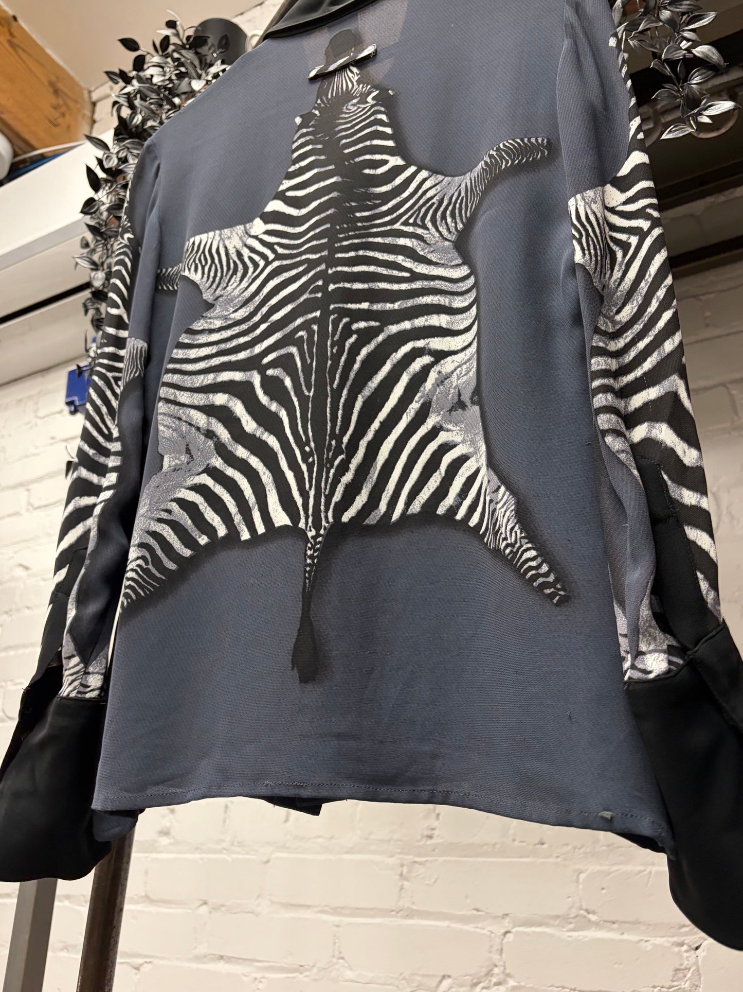 AW1998 Jean Paul Gaultier ‘Zebra Hide’ Button Snap Collared Evening Shirt