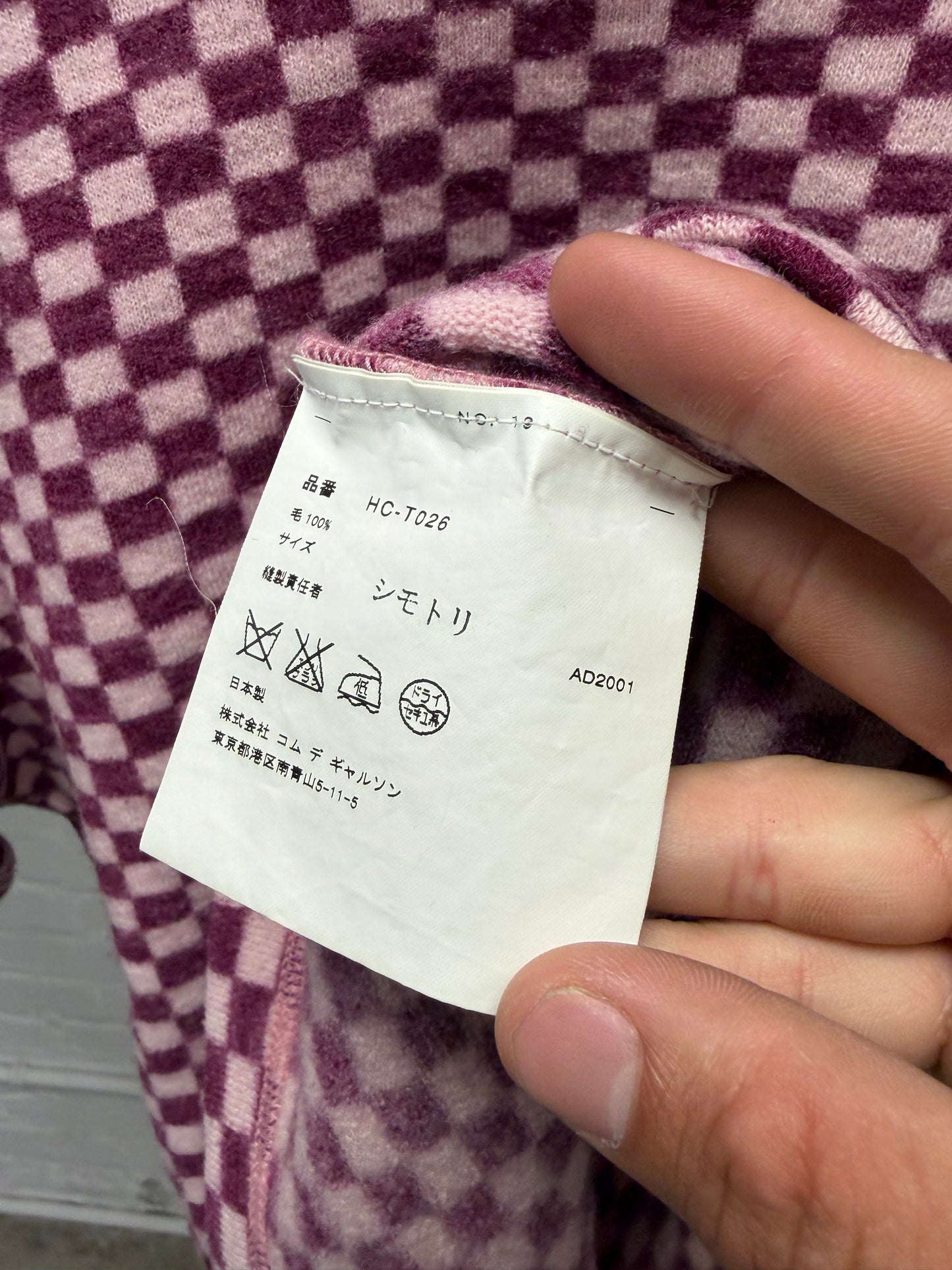 2001 Comme Des Garçons Homme Plus ‘Checkerboard’ Wool Knit Sweater