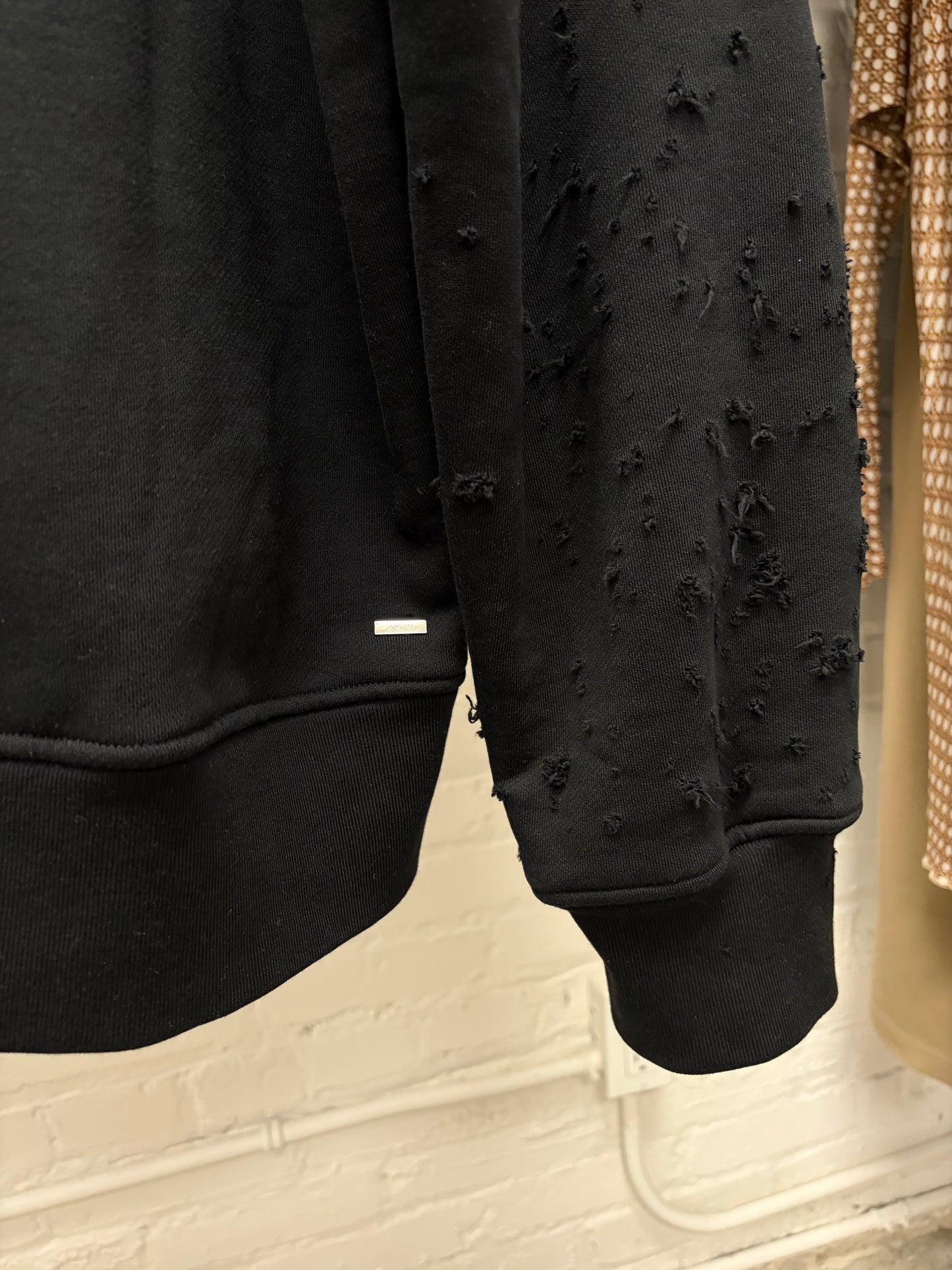Amiri Cashmere ‘Shotgun Distressed’ Black Zip-Up Hoodie