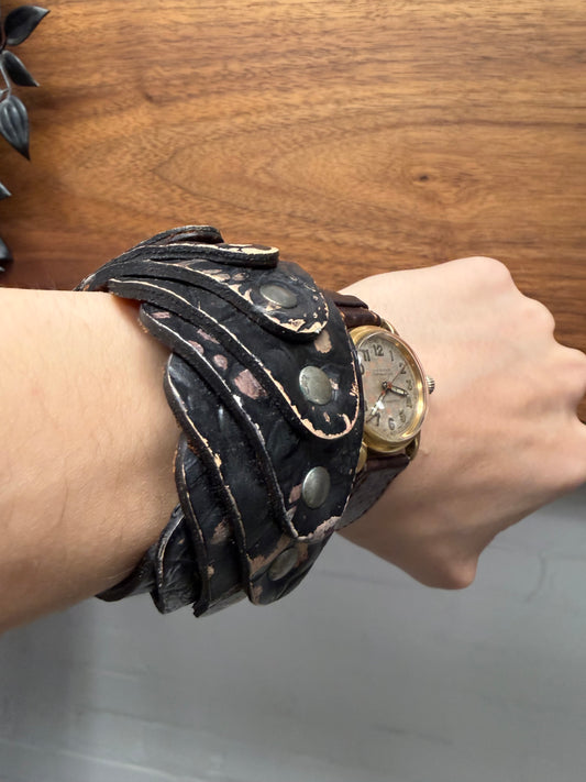 Maison Martin Margiela ‘Leather Scales’ Stacked Snap Bracelet
