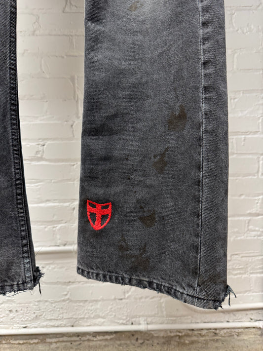 AW2024 Enfants Riches Deprimes Flared Black ‘Patch Repair’ Denim