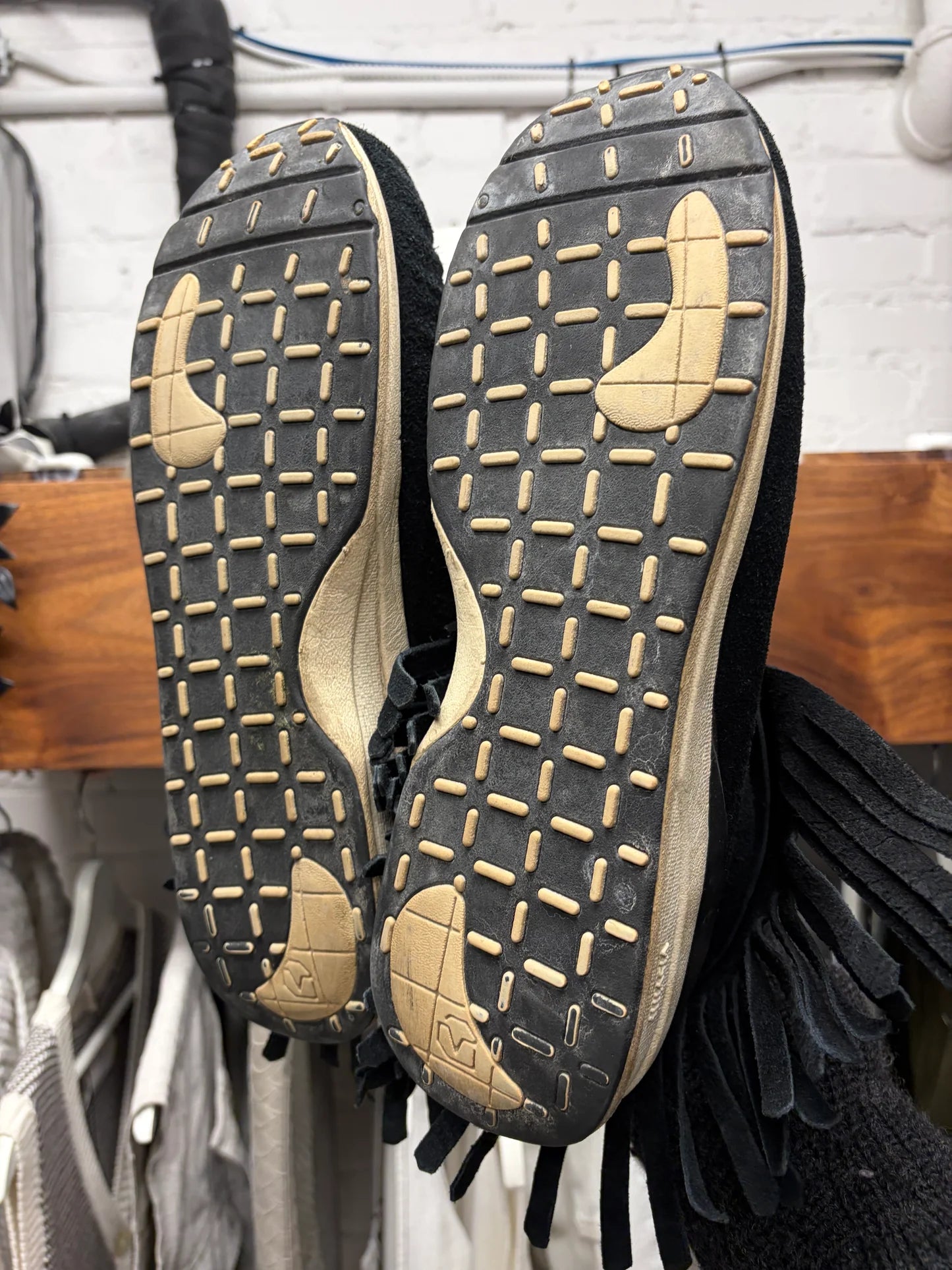 Visvim F.B.T. Black Fringe Low Top Sneakers