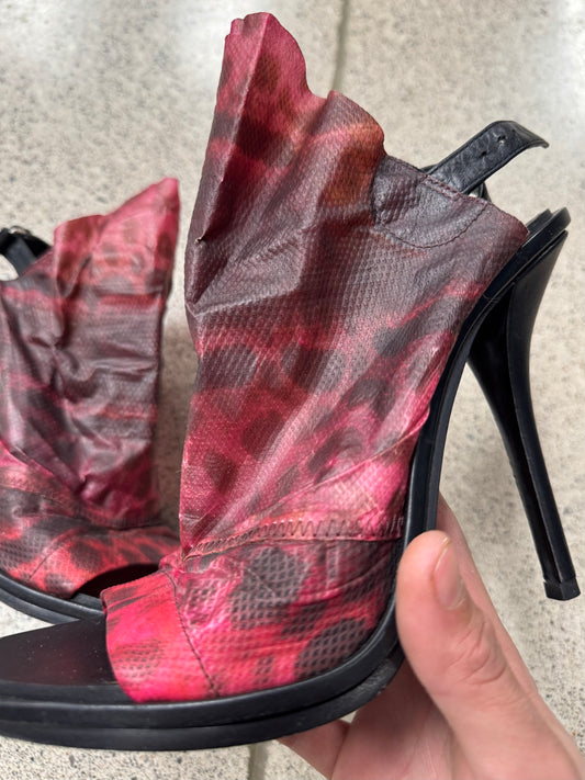 Balenciaga ‘Crinkled Snakeskin’ Sling-Back Heels