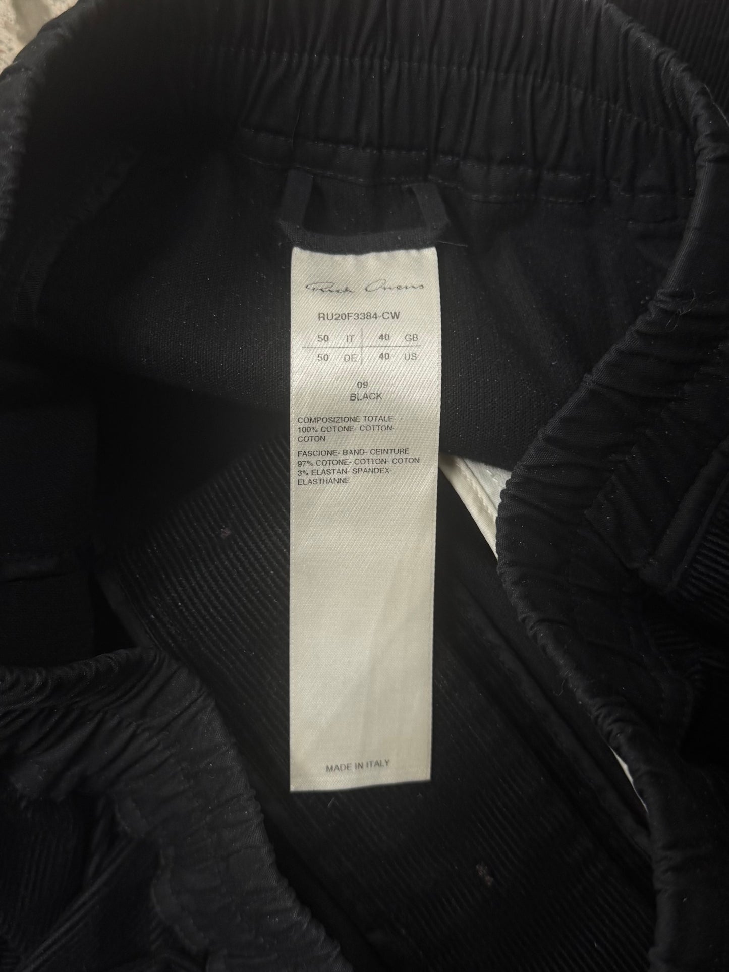 AW2020 Rick Owens ‘Performa’ Corduroy Drop Crotch Cargo Shorts