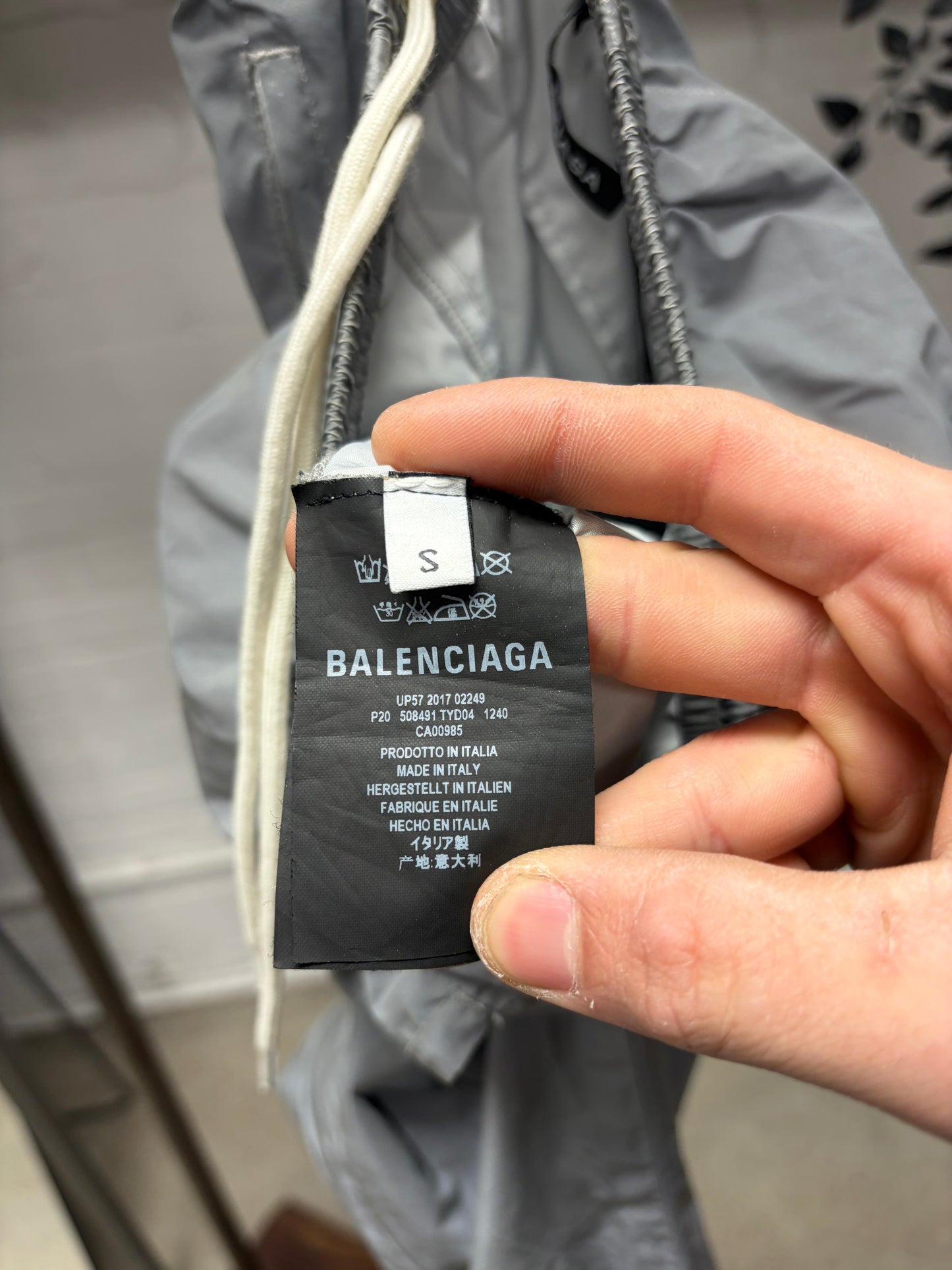 Balenciaga 3M ‘Simple Logo’ Grey Drawstring Track Pants