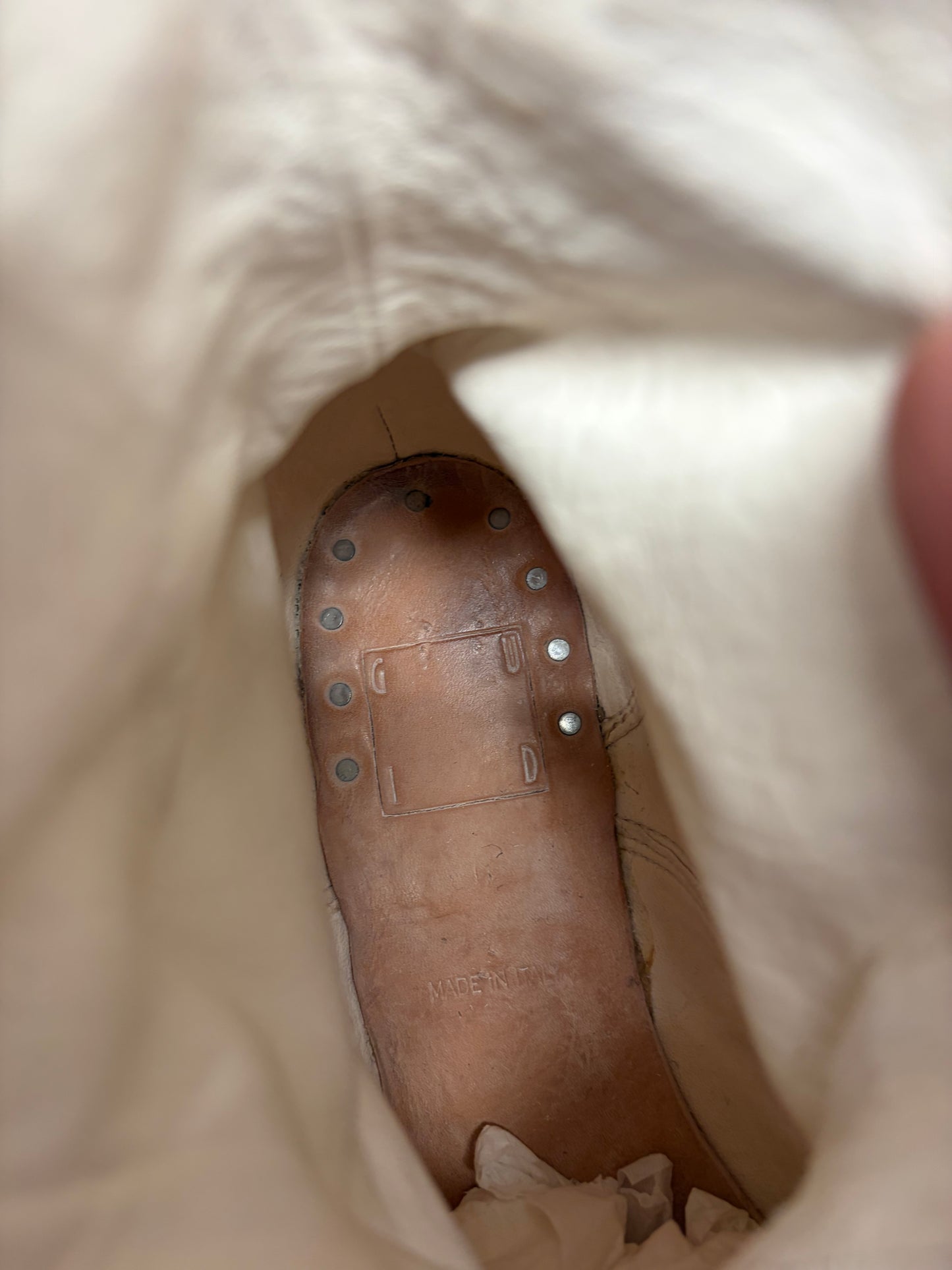 Guidi ‘310’ Front Zip White Leather High Cut Boots