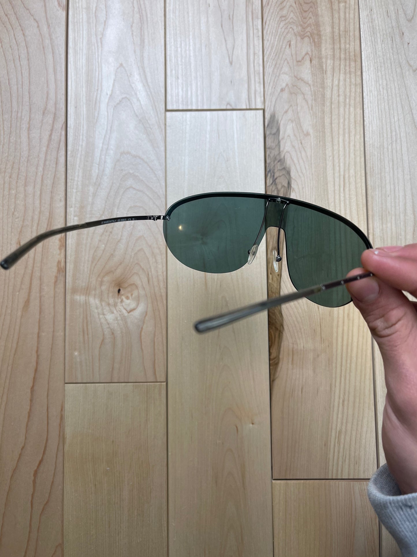 Gucci by Tom Ford Blue Tinted Half Rim Aviator Sunglasses