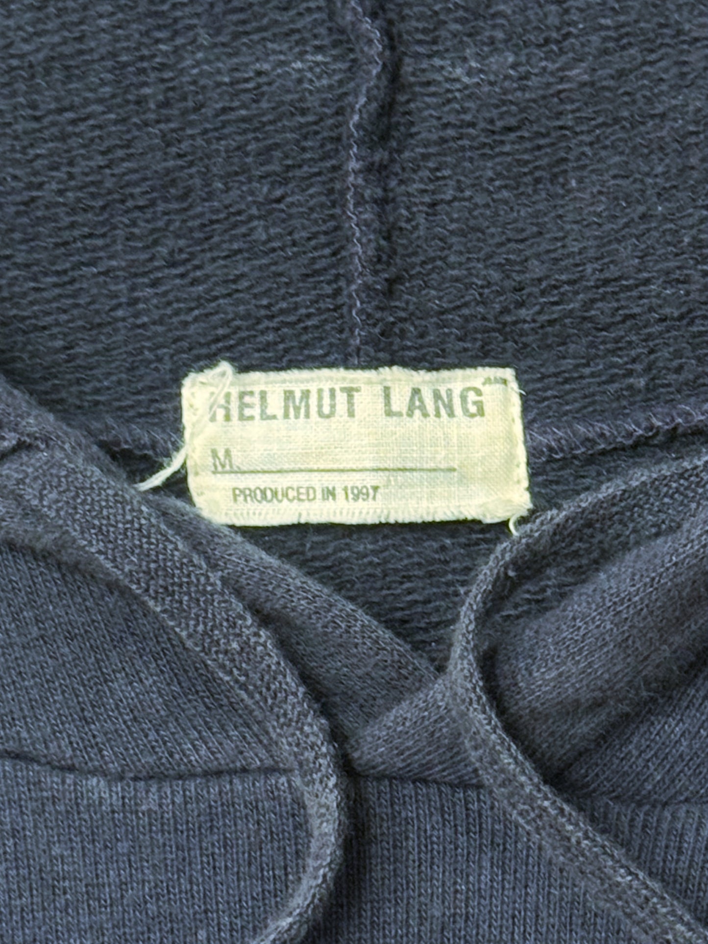 1997 Helmut Lang ‘Contrast Cuff’ Single Zip Pocket Pullover Hoodie