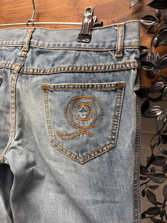 2004 Alexander McQueen Low Rise Light Wash Blue Skinny Jeans