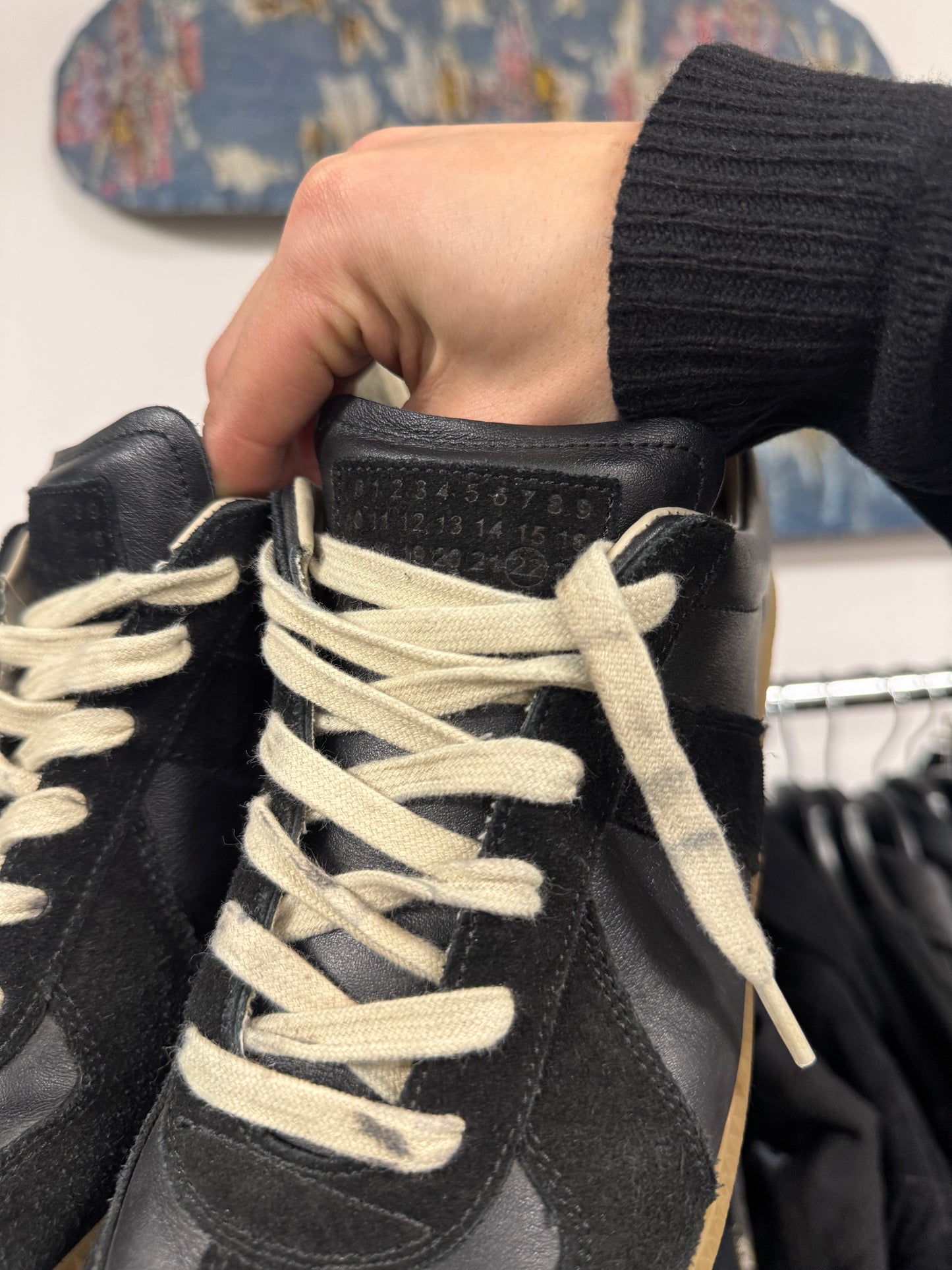 Maison Margiela Replica ‘G.A.T.’ Black Suede/Gum Low Top Sneakers