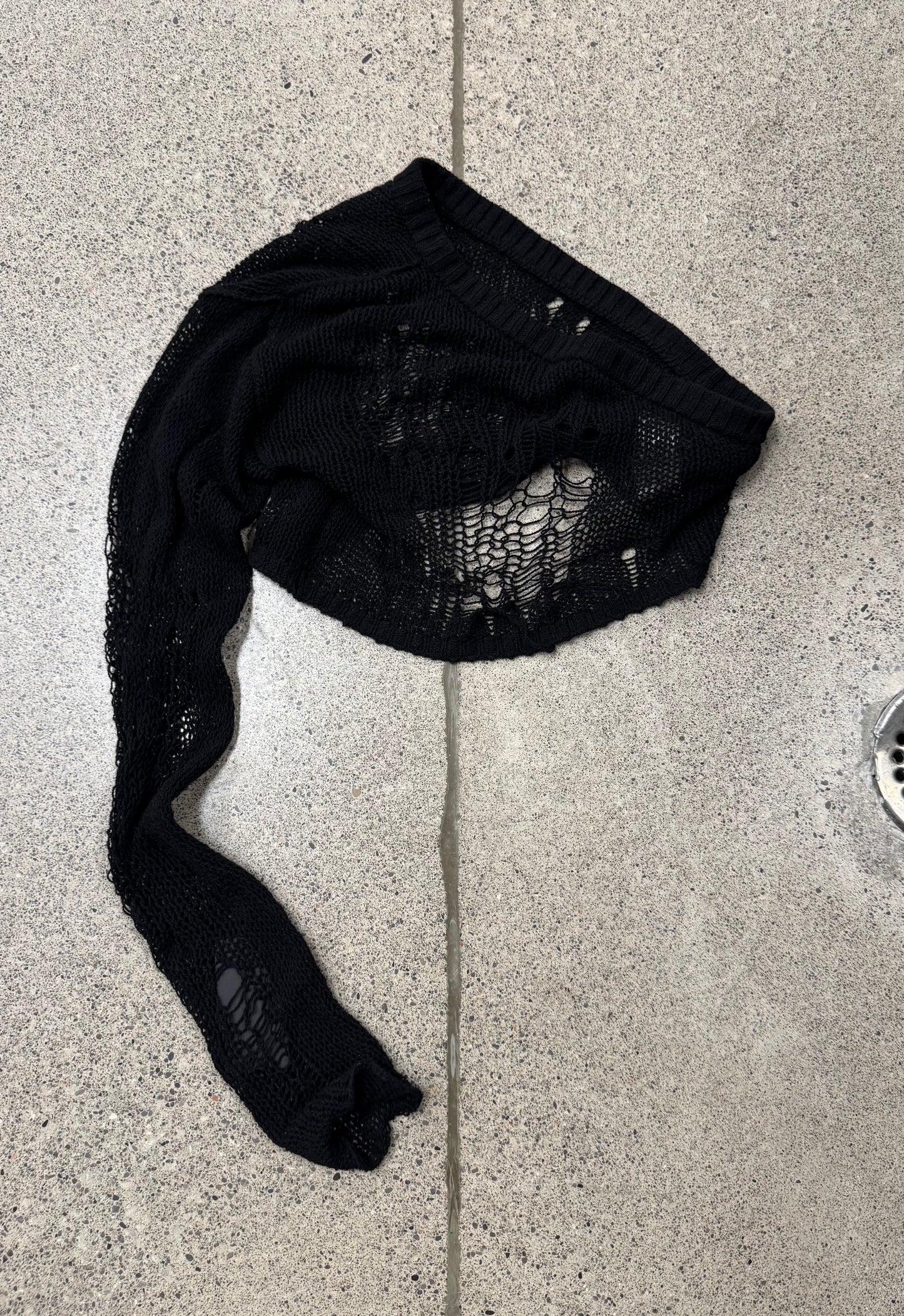 SS2022 Rick Owens Fogachine ‘Ziggy’ One Arm Knit Sweater