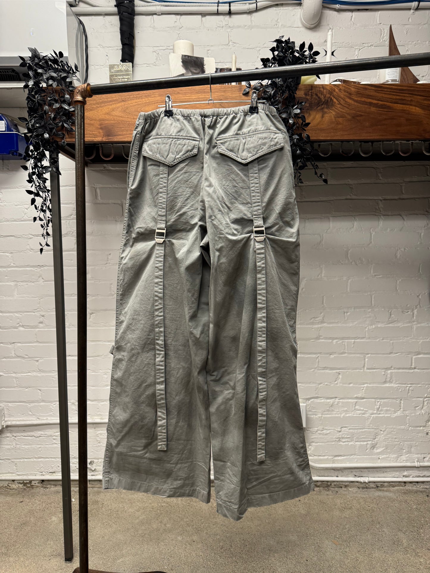 Acne Studios ‘Bondage Strap’ Grey Wide Leg Cargo Pants