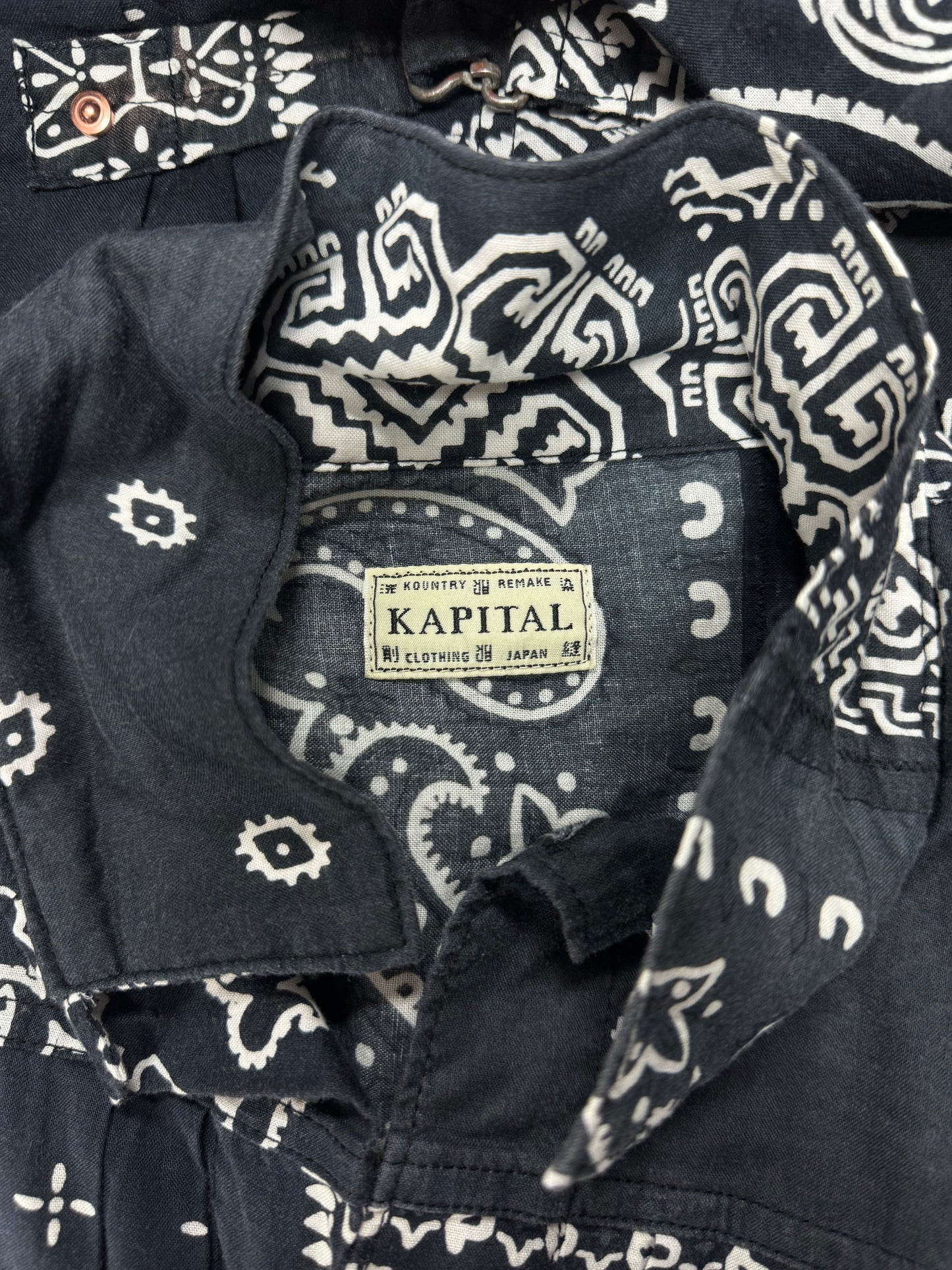 SS2024 Kapital Black Paisley Patchwork ‘Type 1’ Trucker Jacket