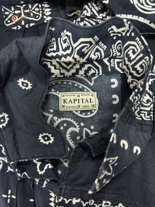 SS2024 Kapital Black Paisley Patchwork ‘Type 1’ Trucker Jacket